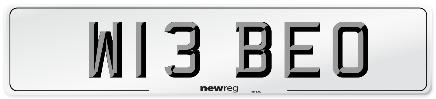 W13 BEO Number Plate from New Reg